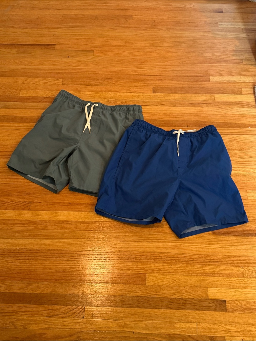 Old Navy Men's Swim Trunks in Royal Blue and Slate Gray